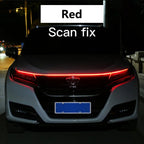RXZ LED Daytime Running Light Scan Starting Car Hood Decorative Lights DRL Auto Engine Hood Guide Decorative Ambient Lamp 12V
