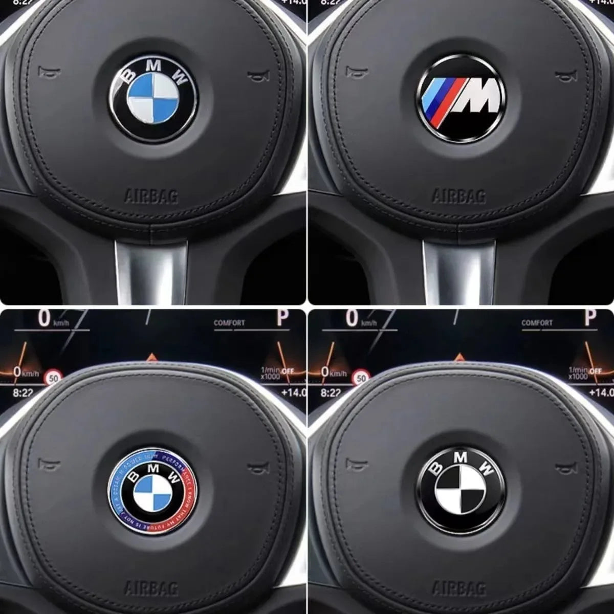 4.5cm Car Steering Wheel Center Emblem Sticker Badge For BMW 50th M E46 E90 E87 F30 F20 F10 G20 G30 X1 X3 X5 Interior Logo Decal
