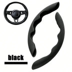 Universal Suede / Nappa Leather Car Steering Wheel Cover 38CM Breathable O/D Shape Protector Non-Slip Auto Interior Accessories