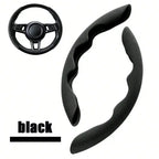 Universal Suede / Nappa Leather Car Steering Wheel Cover 38CM Breathable O/D Shape Protector Non-Slip Auto Interior Accessories