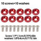 JDM Fender Washers M6 Bolt Set Car Modification Gasket Screw Fender Bumper Engine Aluminum Concave Screws Hex Fastener for Honda