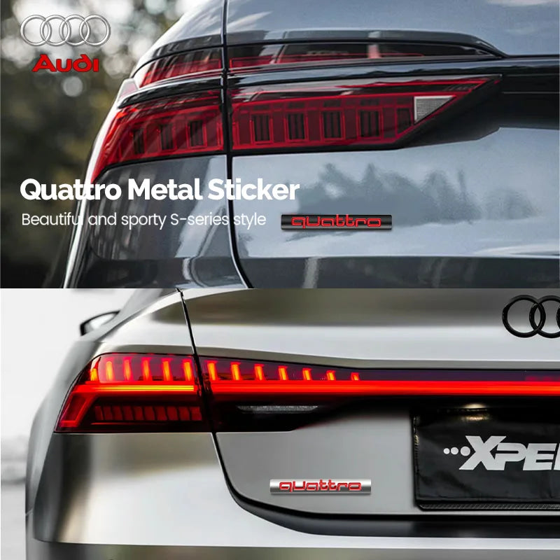 NEW Audi Sline Metal Logo Car Sticker Aluminum Emblem For Audi S Line Quattro A1 A3 A4 A5 A6 A7 A8 Q2 Q3 Q5 Q6 Q7 Q8 Accessories