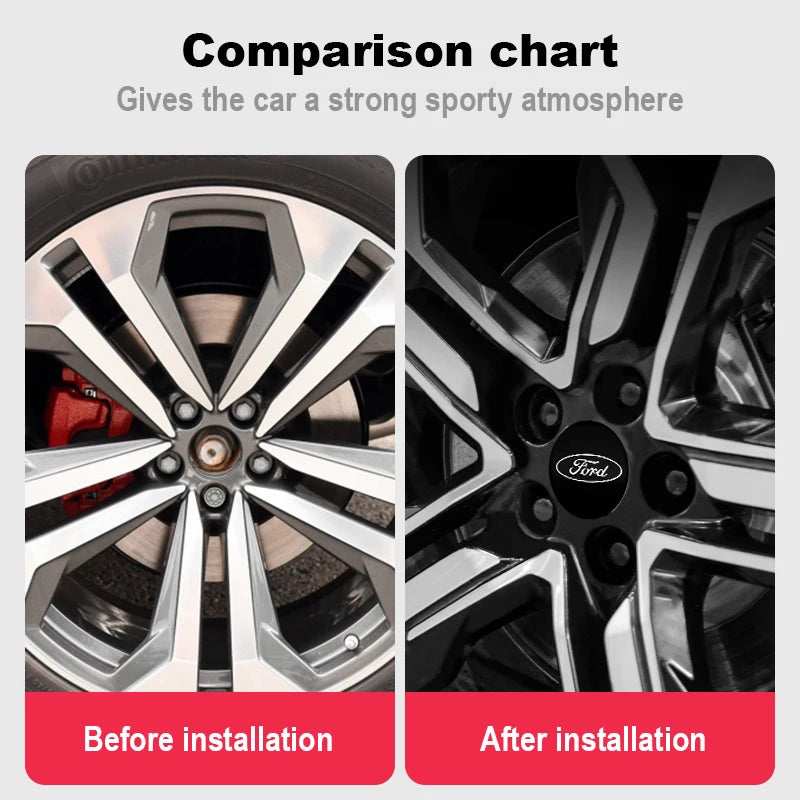 4Pcs 56mm 60mm 54mm Car Wheel Center Hub Cap Rim Cover Stickers For Ford Focus Mondeo Edge Ecosport Ranger Fiesta Fusion Kuga