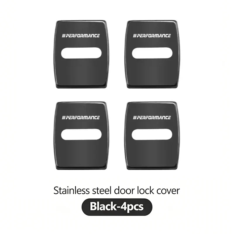 4Pcs Zinc Alloy  Car Door Lock Buckle Protection Cover Anti-Collision Shock Absorbing Cushion Stickers For BMW G80 G06 G07 G42 G