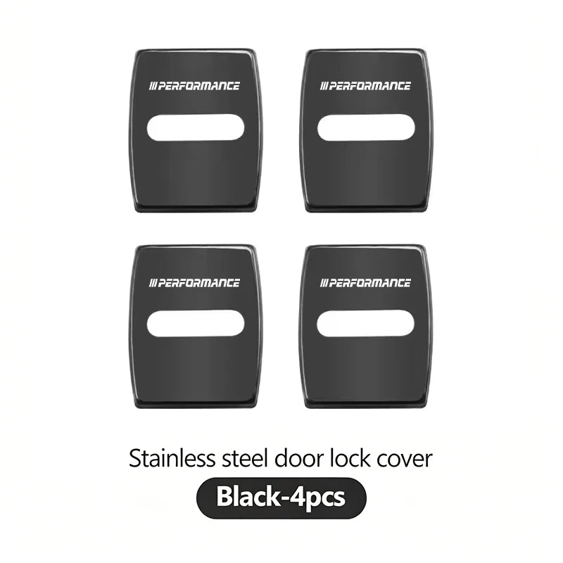 4Pcs Zinc Alloy  Car Door Lock Buckle Protection Cover Anti-Collision Shock Absorbing Cushion Stickers For BMW G80 G06 G07 G42 G