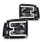 Led Drl Bar Headlights Assembly Replacement for 2005-2007 Ford F250 F350 F450 F550 Super Duty/2005 Excursion Chrome |   Crossdesign