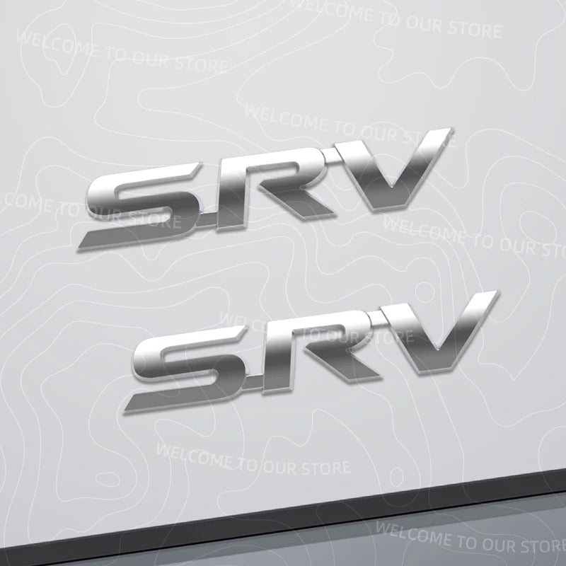 Zinc Alloy For SRV Letter Logo RAV4 Prius Hilux Pick-Up Vigo Revo Prado C-HR Car Trunk 3D Metal Emblem Rear Body Badge Sticker