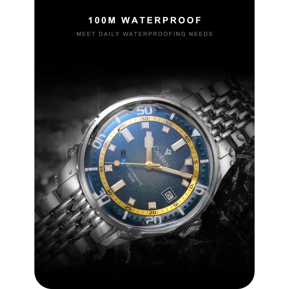 CADISEN Automatic Mechanical Watch Man Silver Business Casual Waterproof Watch Japan MIYOTA 8215 Movement Luminous Men's Watch