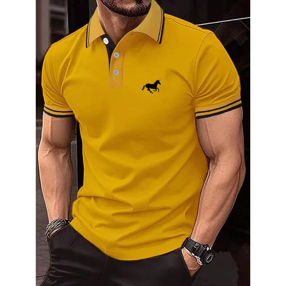 Nueva camiseta para hombre, Polo clásico de manga corta, camiseta informal de verano con solapa de botón, Polo informal de S-3XL súper grande