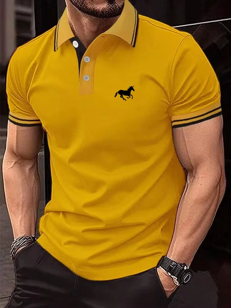 Nueva camiseta para hombre, Polo clásico de manga corta, camiseta informal de verano con solapa de botón, Polo informal de S-3XL súper grande