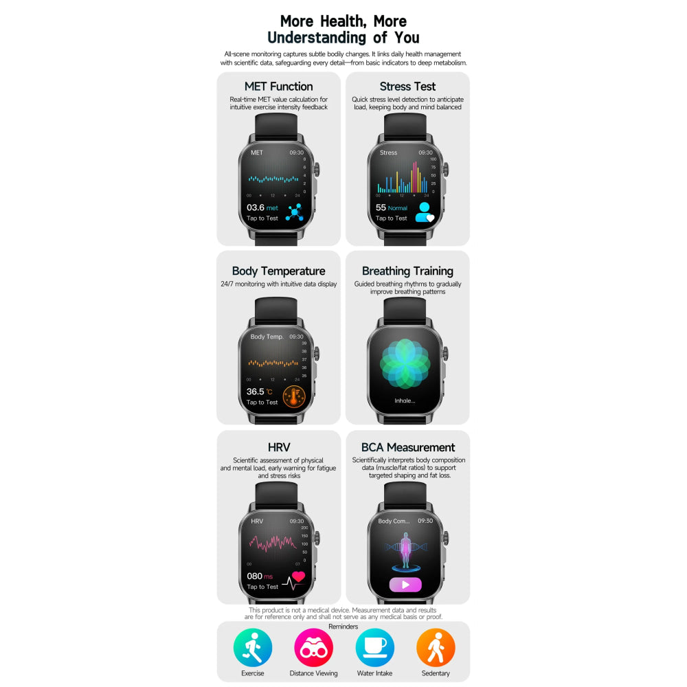 2026 New Model Uric Acid & Lipid Health Analysis Smart Watch Men ECG+PPG Bluetooth Call 2.01-inch Flashlight Smartwatch Women
