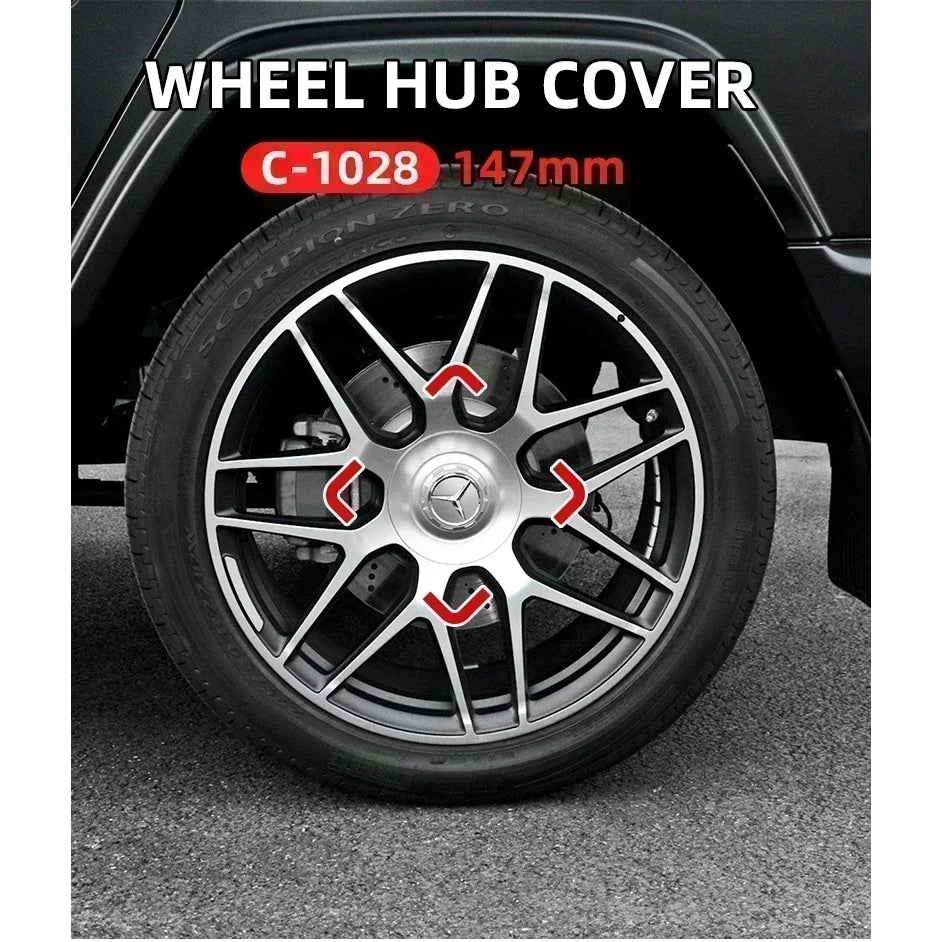 4PCS 147mm C-1028 17028 Car Styling Wheel Center Cap Hub Covers Badge Car Accessories For Mercedes Benz AMG G350 G500 G63 G65