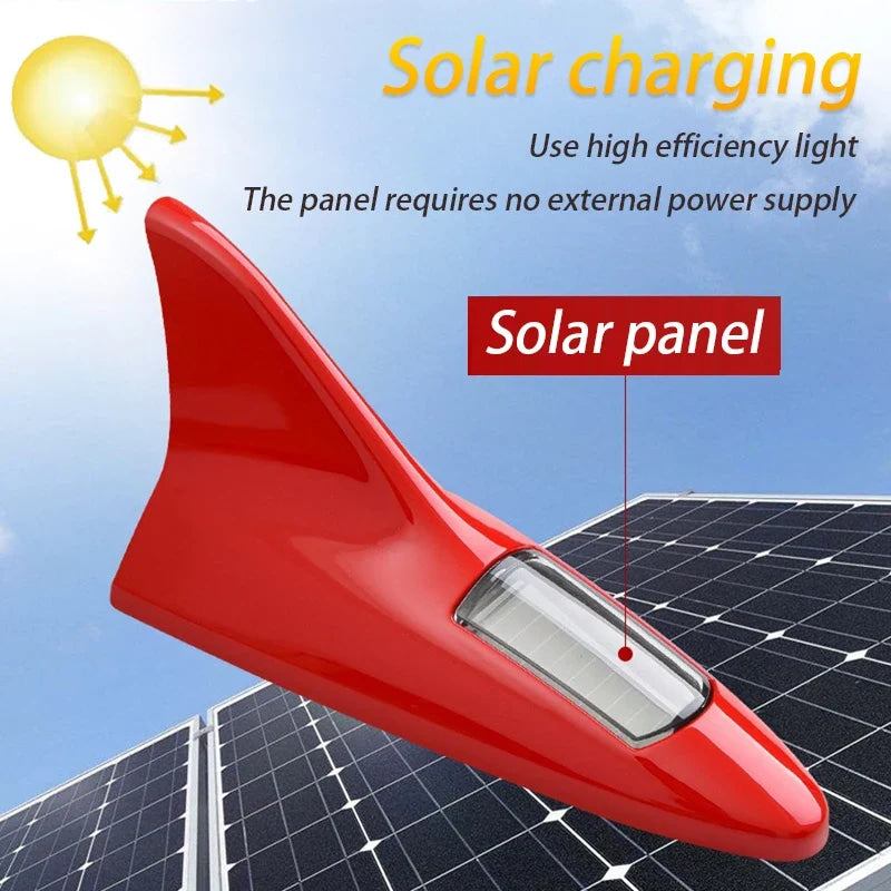 Universal LED Car Roof Top Mount Shark Fin Aerial Antenna Auto Radio AM FM Antenna Decoration Signal Amplifier for Car SUV
