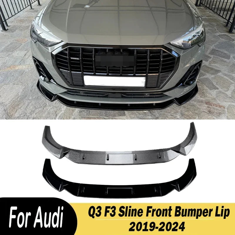 For Audi Q3 F3 Sline 2019 2020 2021 2022 2023 2024 Car Front Bumper Lip Spoiler Lower Diffuser Splitter Body Kits