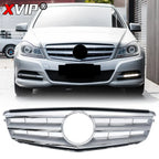 XVIP Chrome Silver Sport Style Racing Grille Bumper Grill For Mercedes Benz C-Class W204 2008-2014 C180 C200 C250 C280 C300 C350