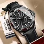 POEDAGAR Original Man Wristwatch Top Luxury Waterproof Luminous Date Week Watch For Men Quartz Sport Leather Men's Watches Reloj
