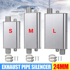 24mm Muffler Silencer S Curved Air Diesel Parking Heater Exhaust Pipe Aluminum Alloy Small Medium Large for Weibost Eberspach