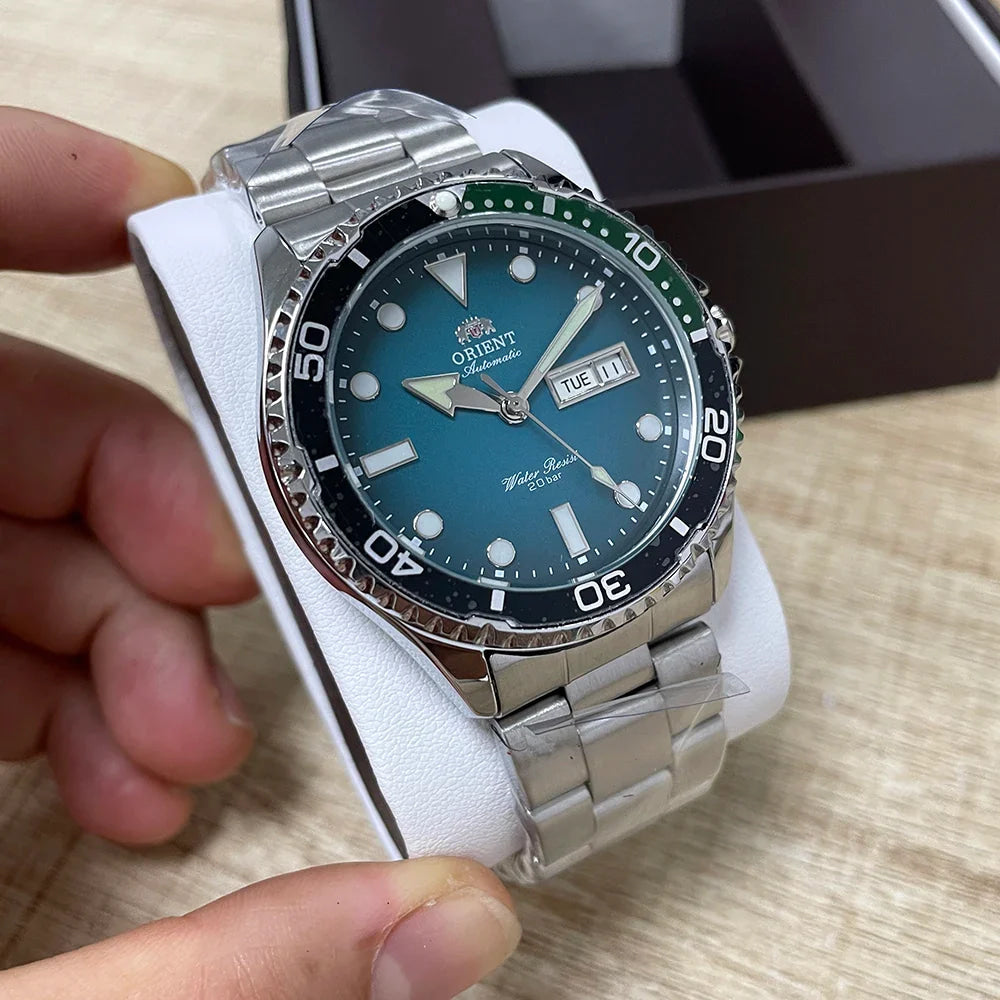 Orient Automatic Diver Watch Men 200M Waterproof Multi-Color Dial Stainless Steel Wristwatch