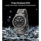 BERNY Full Titanium Watches for Men Outdoor Quartz Men's Field Wristwatch VH31 Super Luminous Sapphire Easy Read Watch