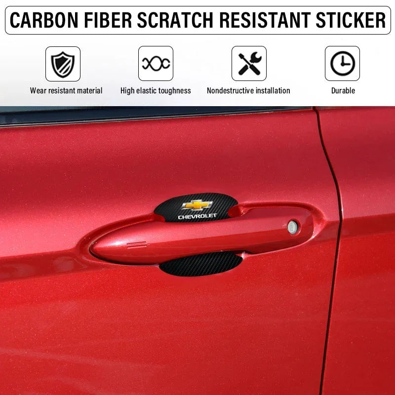 Car Door Sticker Carbon Fiber Scratches Resistant Cover For Chevrolet Silverado Impala Malibu Equinox Cruze Camaro Spark Aveo
