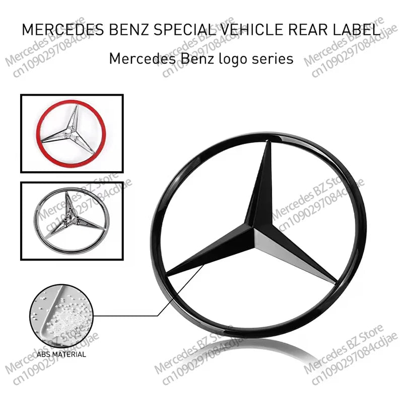 3D ABS Rear Star Logo Car Trunk Emblem For Mercedes Benz AMG W203 W204 W205 W212 W213 X253 X156 W166 W167 W176 W177 W223 W117