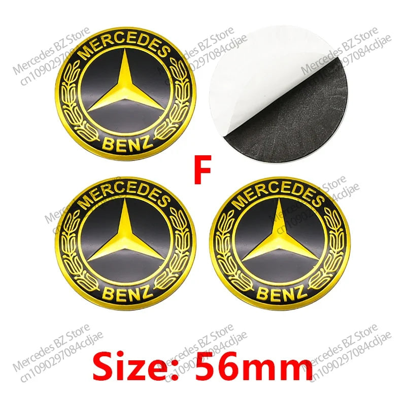 4pcs 56mm 75mm Car Wheel Center Hub Caps Cover Auto Accessories Mercedes Benz Amg C180 C200 C260 W108 W124 W126 W140 W168 W176