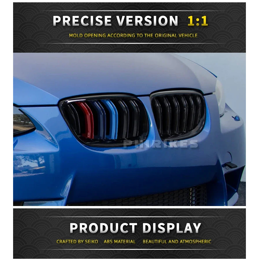 2Pcs Car Style Black Front Kidney Double Slat Grill Grille for-BMW E92 E93 3-Series 328I 335I Coupe LCI 2010-2013