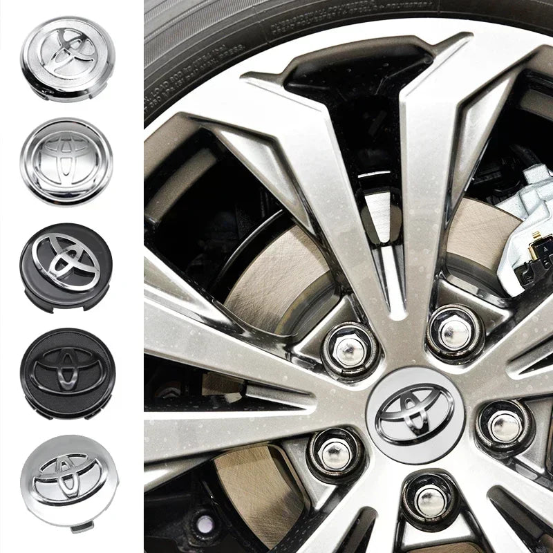 4Pcs 57/62mm Car Wheel Center Hub Caps For Toyota Rav4 Aygo Yaris Corolla Camry Car Tire Center Decoration Stickers Accessories