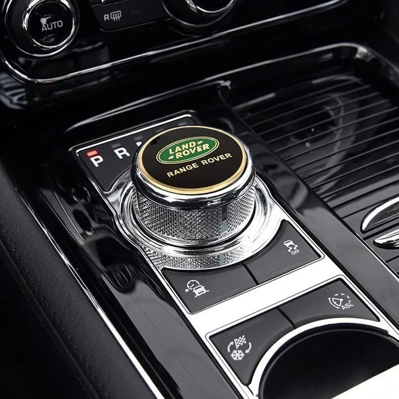 Shift Knob Decoration Metal Cover Car Console Button Sticker For Land Rover Discovery 2 3 4 Range Rover Freelander SV SVR Velar