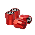 4Pcs Car Wheel Tires  Valve Caps Auto Exterior Accessories For Volkswagen GTI Golf Polo Passat RLine Magotan Jetta Bora Beetle R