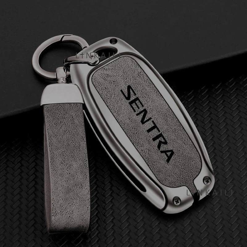 Suitable for Nissan SENTRA 2024 2020 2017 automatic transmission zinc alloy car key bag leather car key fob accessories