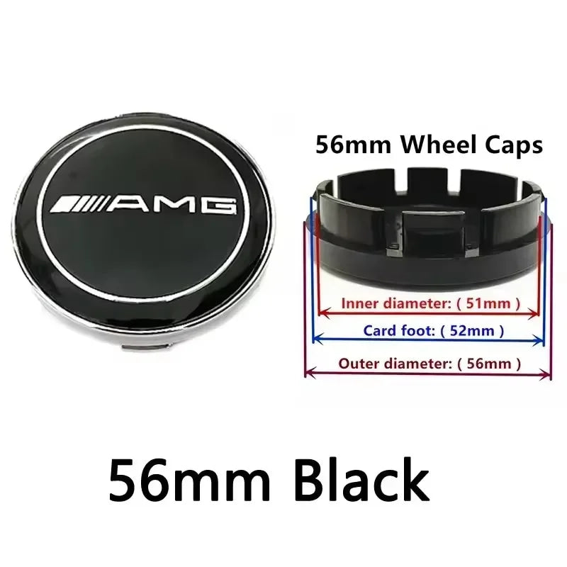 4pcs 56mm 60mm 75mm  68mm3Pin Car Wheel Center Cap Rim Hub Caps Emblem W202 W220 W213 W210 W164 E200 E260 E300 For Mercedes Benz