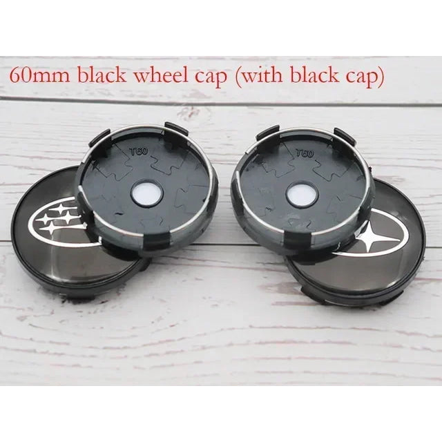 For Subaru ASCENT BRZ FORESTER IMPREZA XV WRC WRX LEGACY OUTBACK STI 4pcs 60mm Car Wheel Center Covers Tire Hub Caps Decoration