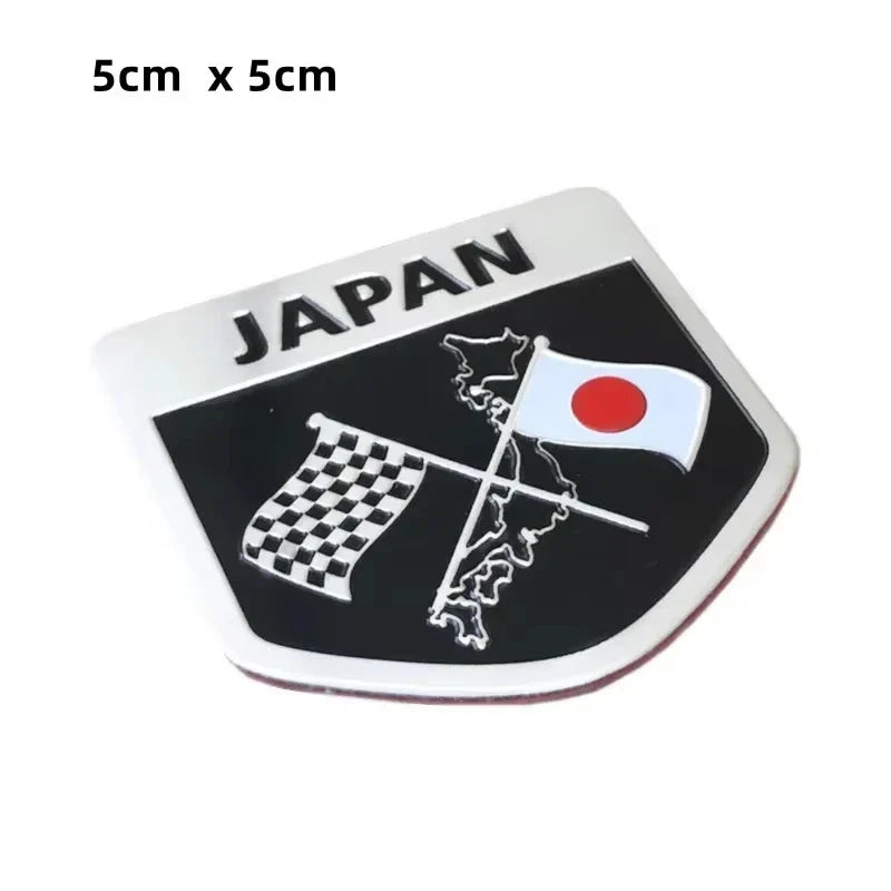 Aluminum Japanese JAPAN National Flag Car Emblem Motorcycle Body Trunk Decal Sticker For Toyota Honda Suzuki Nissan Mazda SUBARU