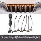 4Pcs 6Pcs Front Grille LED Lights For Toyota Land Cruiser Prado 150 120 Amber DRL Daytime Running Warning Grill Lamps