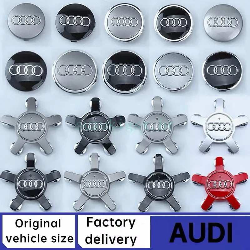Audi 4pcs 60mm 61mm 68mm 69mm 123mm Car Styling Wheel Center Cap Hub Covers Badge for Audi A3 A4 A5 A6 A7 A8 S4 S6 Sticker
