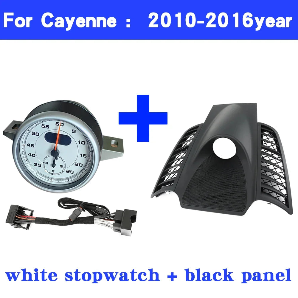 Car Stopwatch Panel Cover For Porsche Cayenne 958 chrono watch Interior Center Dashboard Clock Compass Modification Accessories