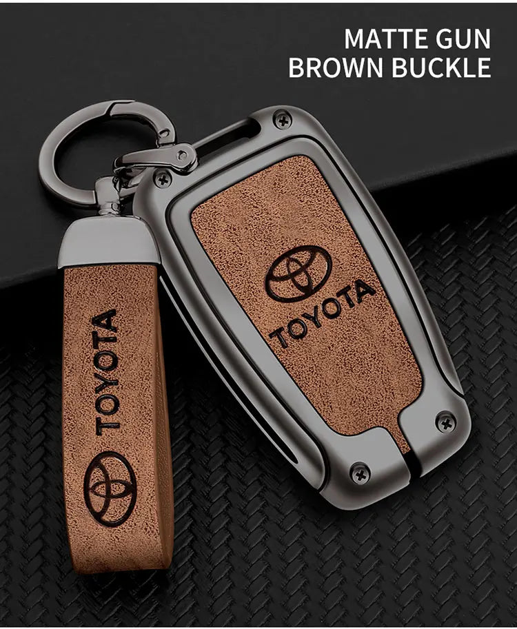 Car Key Case Bag Cover Shell For Toyota CHR Prado 2017 2018 Prius Camry Corolla RAV4 2017 2018 2019 2020 Protector Accessories