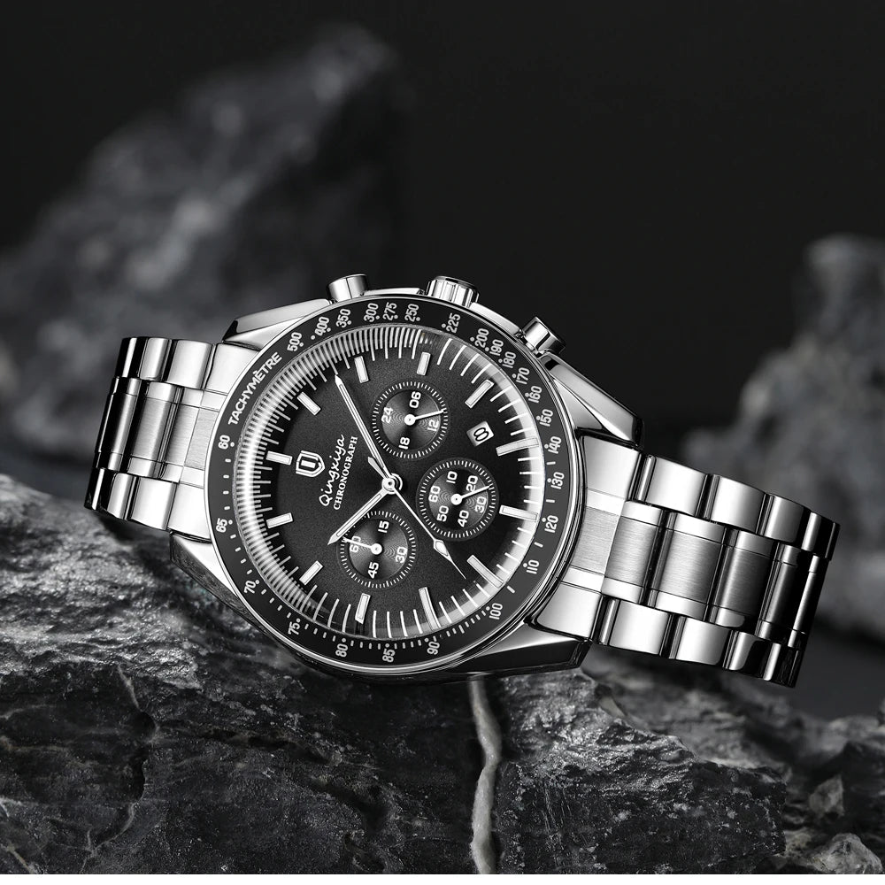 New Men Watch Calendar Business Quartz Watches Mens Top Brand Luxury Sport Waterproof Luminous Stainless Steel Man Wristwatches