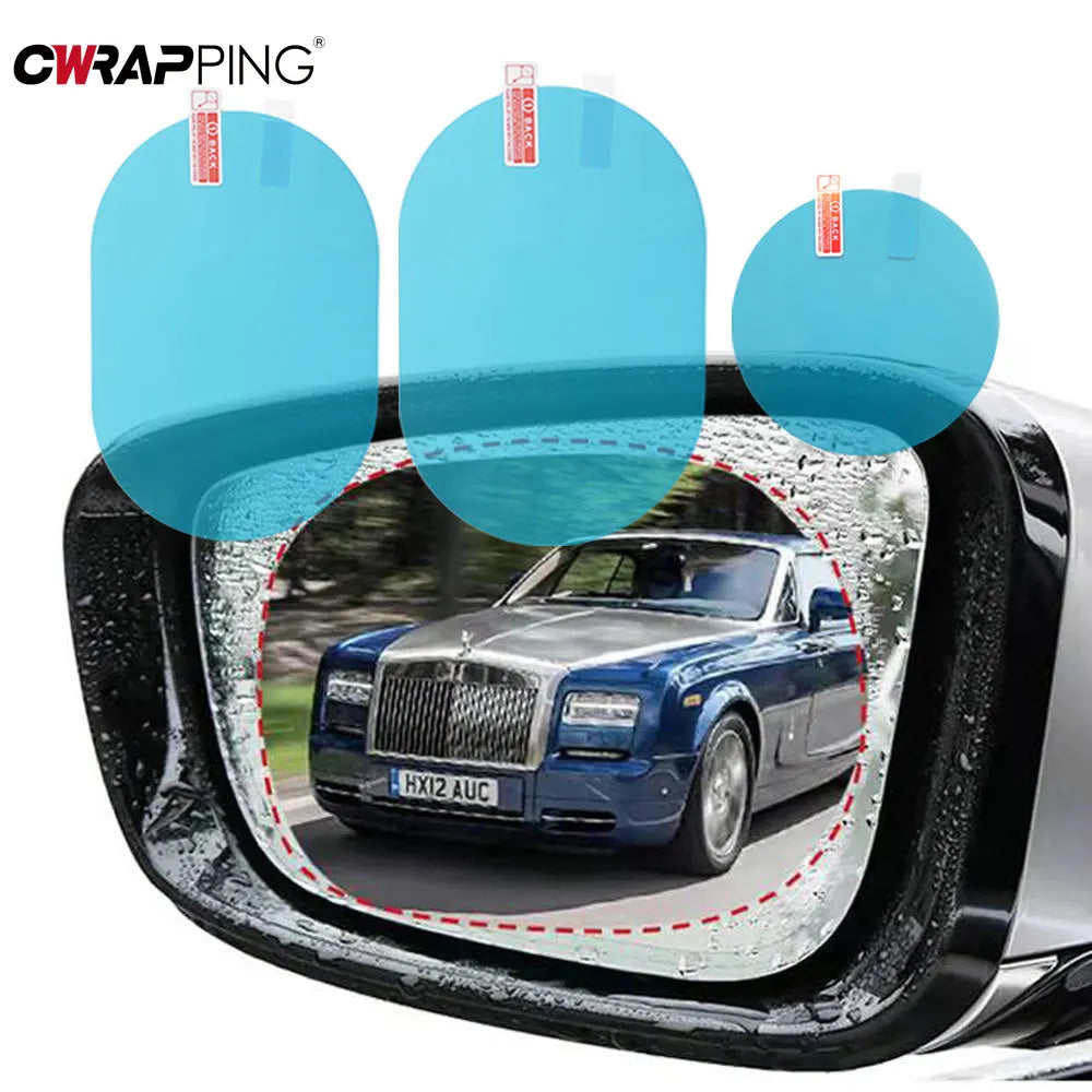 Pegatina antiniebla a prueba de lluvia para coche, película impermeable para ventana transparente, accesorios de película para espejos de motocicleta y coche