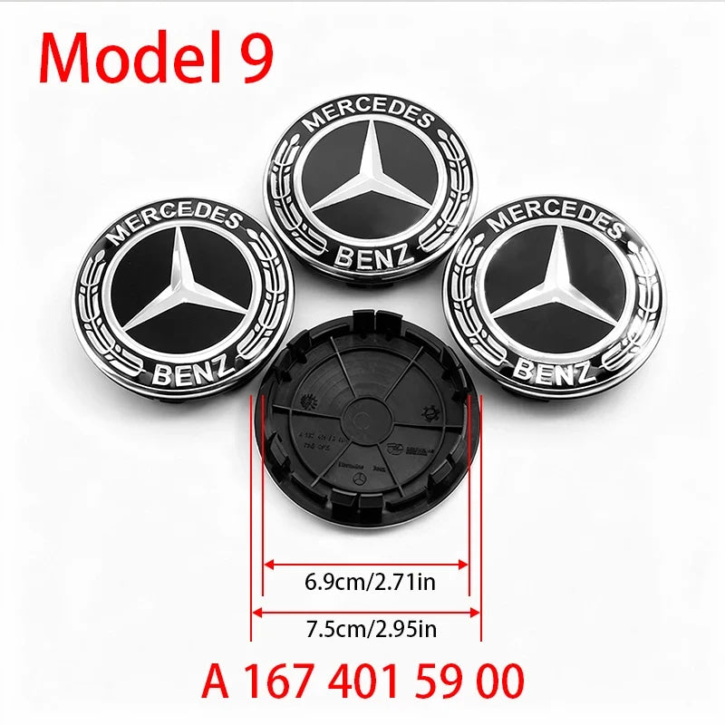 4Pcs 60mm 75mm Car Wheel Center Hub For Mercedes Benz AMG class W205 W203 GLC GLK W206 W220 W211 A180 Cap Rim Cover Accessories