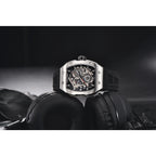 PAGANI DESIGN skeleton Watch Sapphire YS012 Automatic Men’s Quartz Watch Silicone Square Clock Waterproof Relogio Masculino
