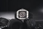 PAGANI DESIGN skeleton Watch Sapphire YS012 Automatic Men’s Quartz Watch Silicone Square Clock Waterproof Relogio Masculino