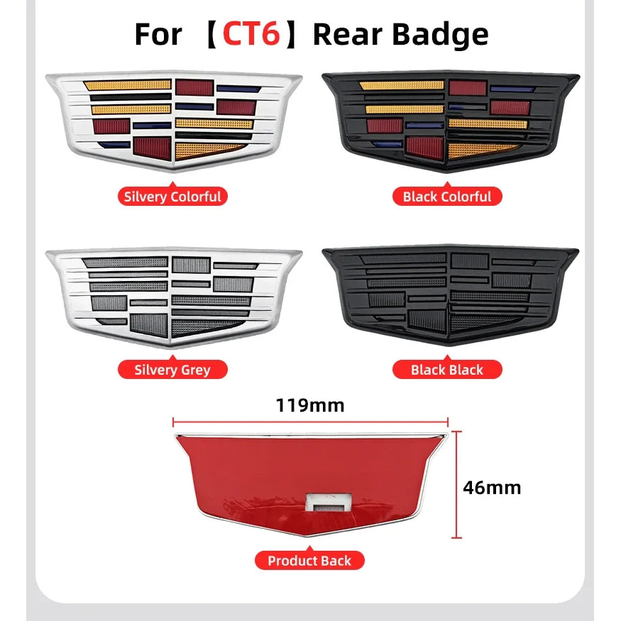1pcs 3D ABS Car Front Grille Center Emblem Badge Rear Trunk Sticker Accessories For Cadillac CT4 CT5 CT6 XT4 XT5 XT6 XTS ATS