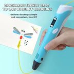 HOMEFISH Electronic 3D Printing Pen with 9M PLA Consumables High-Temperature 3D Graffiti Tool Intelligent Toy Gift