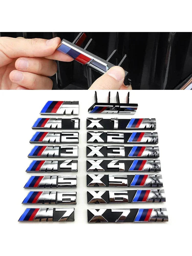 For BMW M Logo X1 X2 X3 X4 X5 X6 F48 G01 E84 E83 F39 F10 F30 G11 G07 G86 G80 G60 E60 E46 3D Car Front Grille Badge Emblem