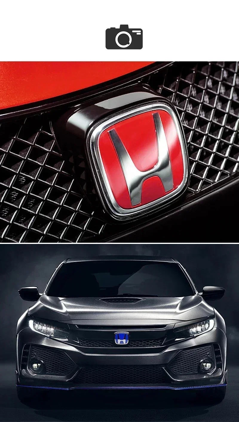 3D Chrome 'H' Emblem for Honda - Steering Wheel Badge ABS Car Front Grill Trunk Sticker Auto Styling Accessories