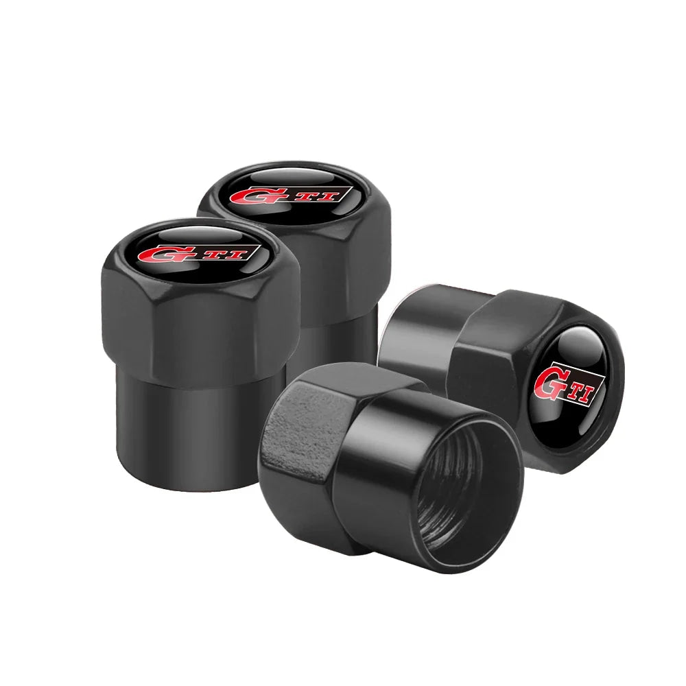 4Pcs Car Wheel Tires  Valve Caps Auto Exterior Accessories For Volkswagen GTI Golf Polo Passat RLine Magotan Jetta Bora Beetle R
