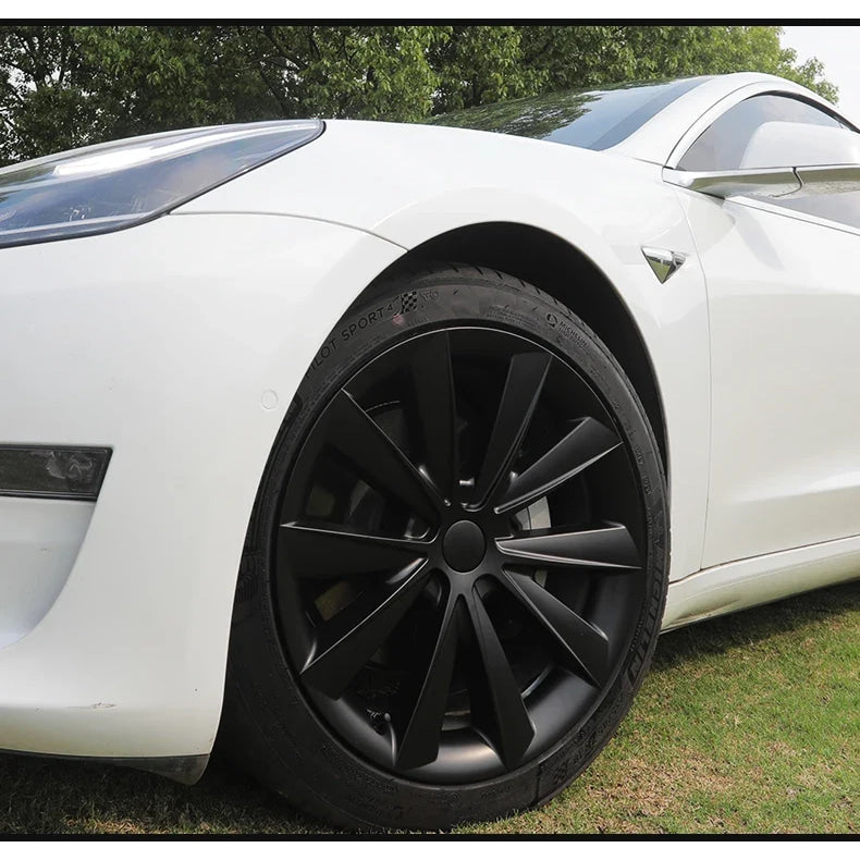 4PCS for Model 3 (2017-2023) 18 Inch Blade Wheel Cover Hubcaps Whirl Cap Rim Cover Replacement Wheel Cap Accessories for Tesla