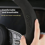 For Ford Mondeo Focus Raptor Puma Edge Explorer Ecosport Ranger F150 Kuga Car AntiSlip Carbon Fiber Leather Steering Wheel Cover